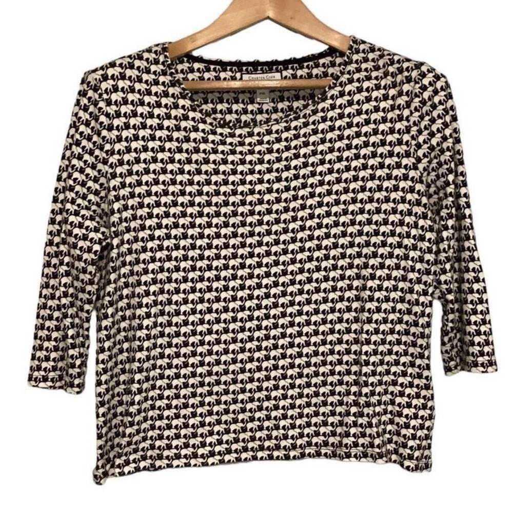 Charter club white & black sweater size‎ XL petite